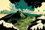 Placeholder: a map, forest, a hill, mountain,, comic book, post -apocalypse, , sky, clouds