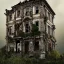 Placeholder: close-up of an abandoned, two story building, crumbling, debris, weeds, overtaken by nature, 8k resolution, high-quality, elaborate, fine-detail, intricate, baroque, detailed matte, digital art, volumetric lighting, illustration, 3D octane render, brian froud, howard lyon, selina french, anna dittmann, annie stokes, lisa parker, greg rutowski