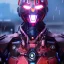 Placeholder: A portrait of a Robot, Japanese cyber samurai, art by Yoji Shinkawa, artist, cold ambient, rain, fog, latex, cables, purpurin, black, decorative color lights, neon style, a lot of led lights, fog, rain, vibrant color, highly detailed, art stations, concept art, smooth, unreal engine 5, god rays, ray tracing, RTX, lumen lighting, ultra detail, volumetric lighting, 3d, finely drawn, high definition, high resolution.