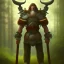 Placeholder: giant warrior in the forest