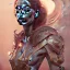 Placeholder: Bastien Lecouffe Deharme, Amr Elshamy, Mike Winkelmann, Farid Ghanbari, Billy Bogatzoglus, Anwar Mostafa, Vladimir Petkovic, full body portrait of woman in the style of unreal engine, 3d sculpted, mdjrny-v4 style, highest quality render, cinema 4d, zbrush, flowing hair, perfect face, holding bloody knife, fighting stance, wearing torn bikini and military boots with perfect legs, a beautiful full frame portrait digital painting of futuristic cyberpunk city lighting,