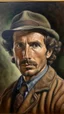 Placeholder: Portrait diego forlan mistery detective, 1940 oil canva painting