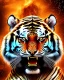 Placeholder: indian god, mighty tiger potrait in anger, with sharp eyers and strong weapons