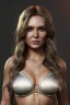 Placeholder: Camilla luddington face, big busty hitomi tanaka, texture skin,Crystal yellow eyes, long white hair, wearing The Lara Croft, realistic, 4k, intricate, best quality, fog particles, fire particles, octane render, vray, sword fire, rain