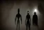 Placeholder: reunion de 3 grandes sombras humanoides en una sala obscura