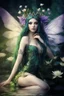 Placeholder: Dark green, tiara, purple hair, dark , fairy,nymph saphire, blue, emerald,rapunzel hair ,enchanted green,,purpleydragonfly,elven crown, gothic,water lilies, lotus,pond,amethyst