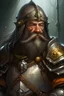 Placeholder: dnd, fantasy, high resolution, a bearded young dwarf cleric within Mithril heavy armor, portrait, helmet on,