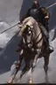 Placeholder: Knight on horseback with a sword casting magic