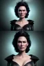 Placeholder: Lena Headay as evil queen in black leather, busty, cleavage, voluptuous, Aqua Lene, angry, stern look. character design by cory loftis, fenghua zhong, ryohei hase, ismail inceoglu and ruan jia. unreal engine 5, artistic lighting, highly detailed, photorealistic, fantasy