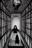 Placeholder: Wednesday Adams in 3d scary dark room Escher style