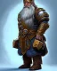 Placeholder: D&D character, dwarf, heavy armor, war hammer, smite, helmet, battle, angry