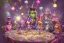 Placeholder: the mad hatter's tea party, long table, the mad hatter, the march ahre, alice, the cheshire cat, alice in wonderland, signpost pointing in different directions, orbs of light, tea pot, teacup, film still