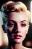 Placeholder: Ultra Realistic image, portrait, blonde woman, sweet Marylin Monroe face, perfect iris, glow eyes. Cyberpunk style. soft color, highly detailed, unreal engine 5, ray tracing, RTX, lumen lighting, ultra detail, volumetric lighting, 3d, finely drawn, high definition, high resolution.