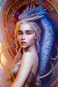 Placeholder: art by Alfons Mucha, stained glass motif, whole body image of beautiful Emilia Clark as Daenerys Targaryen in a mystical enchanted forest standing next to a dragon, HD 4K, sharp detail, photo-realistic accurate face and features, cinematic lighting, award winning imagery