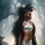 Placeholder: Beautiful black woman with long black hair standing next to a handsome dark haired muscular white man, fantasy, ethereal, soft lighting, realistic lighting, HD 8K