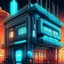 Placeholder: cyberpunk retro futuristic hospital with cross sign for comics