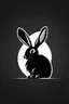 Placeholder: Design a rabbit logo using only monochrome vectors. Focus on creating depth and contrast using just one color and its varying shades.