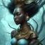 Placeholder: sango fantasy, fantasy magic, intricate, sharp focus, illustration, highly detailed, digital painting, concept art, matte, masterpiece head sexy view black African beauty black afro hair space lady turquoise one headed dragon skin Indonesian princess facing forward