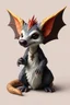 Placeholder: hi poly Mud luxury Wyrm psychic Opossum fur fox dragon -pose just the character and simple background