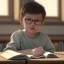 Placeholder: Kid in library on the table unreal 5, octane render,cinema4d, dynamic lighting, dramatic lighting, 4k, redshift render, highly detailed, hyper realistic, library