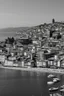 Placeholder: Porto Vechio in the middle of summer,photography taken with a Leica camera and a 35 mm lens, black and white photography