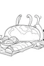 Placeholder: Coloring page for toodlers, with a baked bread, very Bold outlines and white background, minimal number of elements, very simple, very thick outlines