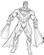 Placeholder: superman coloring page, full body (((((white background))))), only use an outline., real style, line art, white color, clean line art, white background, Sketch style