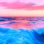 Placeholder: Sea, waves made of very soft clouds, soft pink, grainy view