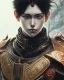 Placeholder: Detailed anime boy, dark brown hair, black and red dragon scale armour, intricate details, full body portrait, keep head in frame, slight smile, black Japanese motif, concept art, highly detailed, digital painting, concept art, sharp focus, illustration, art by Yoji Shinkawa, WLOP and greg rutkowski and alphonse mucha and artgerm and yanjun Chen and Junji ito and Makoto Shinkai, HDR, octane render