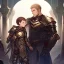 Placeholder: Boy wearing leather armor with family