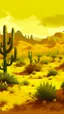 Placeholder: A yellow desert with cactuses painted by Zosan