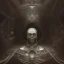 Placeholder: a beautiful chamber inside a pyramid, steam punk, hr giger, scary, horror, realistic, made in octane, cinematic, movie, CGI, ultra-realistic, extremely detailed octane rendering, 8K, VRAY Super Real ar 2:3, dof photorealistic futuristic 50mm lens hard lighting dark gray tintype photograph, realistic lighting, sephia colors