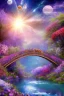 Placeholder: Pont avec des fleurs , riviers animé, soleil, ciel étoilé cgi,cinema 4d