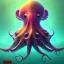 Placeholder:  portrait of an cute octopus in the style of Chris Ryniak