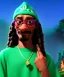 Placeholder: Snoop Dogg, marijuana with dollars burning, jungle background, hyper realistic