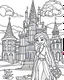 Placeholder: Elsa In Front Of The Ice Castle Coloring Page