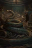 Placeholder: Bosch nightmares paint inf style Title: " snakes ,insanely detailed octane render trending on artstation, 8k artistic photography, photorealistic concept art, soft natural volumetric cinematic perfect light, chiaroscuro, award-winning photograph, masterpiece, oil on canvas, Raphael, Caravaggio, Greg Rutkowski, people, beksinski, Giger