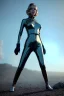 Placeholder: Ultra Realistic retro sci-fi portrait image from 1960, New York, spaceship, sweet young Jane Fonda, tight latex suit, weapon, fighting stance, soft color, highly detailed, unreal engine 5, ray tracing, RTX, lumen lighting, ultra detail, volumetric lighting, 3d, finely drawn, high definition, high resolution.