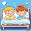 Placeholder: kids sleeping in their bed cartoon