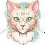 Placeholder: Beautiful cat character drawing colored 3D