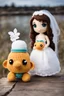 Placeholder: Adventure Amigurumi style, solo, looking at me, standing, full body, barby in bride dress,blurry, big beautiful chibi-style eyes, blurry background, Best quality, masterpiece,bride Art in the style of [Sack Boy | Gene Bilbrew | chibi-style | Amigurumi | Jeff Gord | Temmie | Ransom & Mitchell], unique sculptures, surreal and abstract forms through human forms, illustrative techniques and themes, prominent in magazines during the mid-20th century, detailed ink work, by Satori Canton🧸