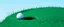 Placeholder: golf ball with shadow next to the hole, ground is short groomed green grass, clear blue sky, add texture and depth, realism