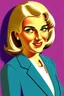 Placeholder: retro portrait of a beautiful female politician