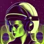 Placeholder: alien 1979, aliens 1986, above the sky, headphones on, VHS, new retro wave