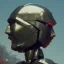 Placeholder: Robot cute profile head portrait, warrior costume, village, meditation, 8k quality