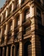 Placeholder: facade of huge building in a Spanish city, close-up, real photography, photojournalism, 16K, shot with Leica camera, 35 mm lens, warm light between shadows