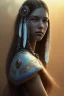 Placeholder: girl, cute, beautiful, Native American, head and shoulders portrait, 8k resolution concept art portrait by Greg Rutkowski, Artgerm, WLOP, Alphonse Mucha dynamic lighting hyperdetailed intricately detailed Splash art trending on Artstation triadic colors Unreal Engine 5 volumetric lighting, long hair, brown eyes, black hair