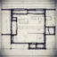 Placeholder: blueprint, one room, plan, technical, illustration, aged,