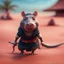 Placeholder: elongated female ninja rat hippo witch on the red sand beach ,bokeh like f/0.8, tilt-shift lens 8k, high detail, smooth render, down-light, unreal engine