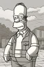 Placeholder: Crea a Homero Simpsom, feliz en un dia nublado, feliz por el clima. Al estilo de walt disney